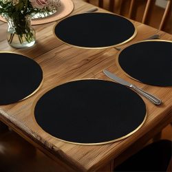 Kruhová podložka so zlatým rámom 38 cm 5QM815GQ6K-4