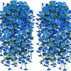   Prémiová sada modrých umelých kvetov na zavesenie – 4 kusy 5QMQ05GV27