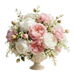   Ružová a biela kytica z umelých kvetov – Elegantná jarná dekorácia 5WM9V5289Q