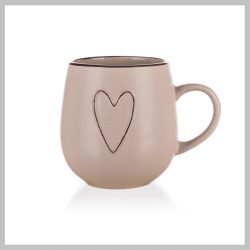 Keramický hrnček HEART 500 ml, béžový 60221524LB