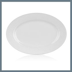   BANQUET DIAMOND LINE oválny keramický tanier, 34,5 × 24,2 cm, biely 60322123
