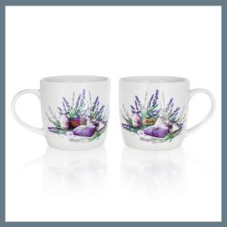   BANQUET Keramická súprava hrnčekov LEVENDULA 360 ml, 2 ks 60JG007