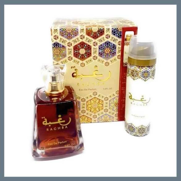 Lattafa Raghba – arabský parfum 100 ml + dezodorant v spreji 50 ml 6225709721238