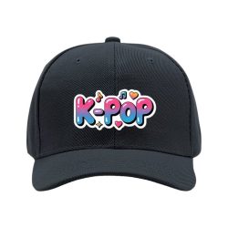  Baseballová čiapka v štýle K-POP s farebným prechodom a nápisom – čierna 62MGG50266-1