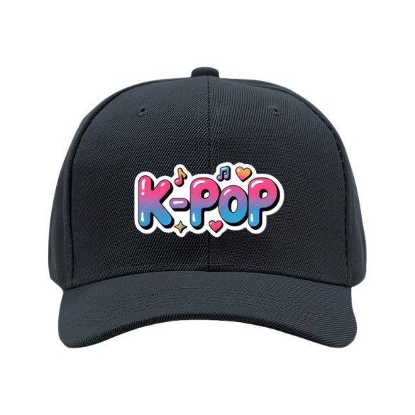 Baseballová čiapka v štýle K-POP s farebným prechodom a nápisom – čierna 62MGG50266-1