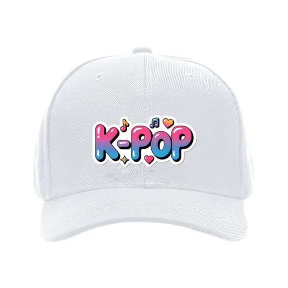 Baseballová čiapka v štýle K-POP s farebným prechodom – Biela 62MGG50266-2