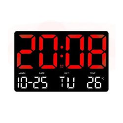   Veľký LED digitálny nástenný/stolový hodiny – dátum, čas, teplota 6386428 
