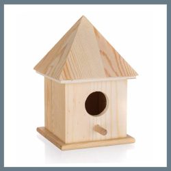   HOME DECOR drevená vtáčia búdka, 10,4 x 10,4 x 15,5 cm 63917685