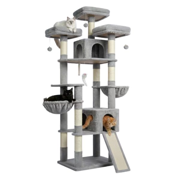 Globlazer XXL svetlosivý škrabací strom pre mačky 210,82 cm 64M2855591