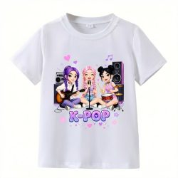   K-POP Energická dievčenská skupina – Tričko s krátkym rukávom s komiksovým motívom 65M2K5G420-1