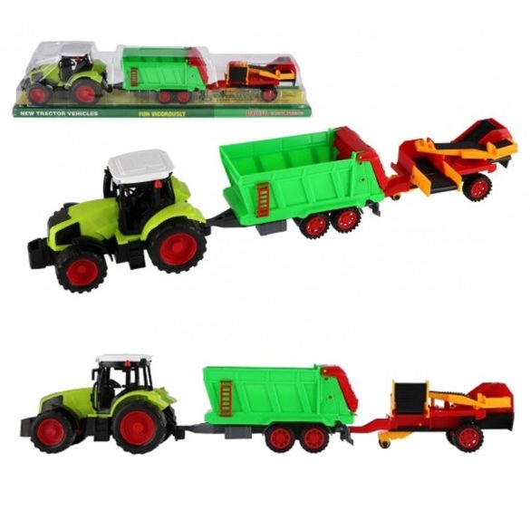 Plastový traktor s prívesom na zotrvačník 56 cm 691387-1