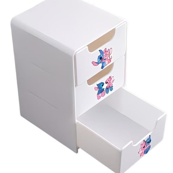 Disney Stitch 3-zásuvková stolová úložná krabica mini organizér - Biela 6GM15526K9-3