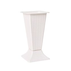 Moderný štvorcový kvetináč – biely plast 6KM365WWW7-1