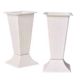   Moderné štvorcové kvetináče – biely plast 6KM365WWW7-2