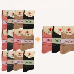   12+3 Dámska súprava bavlnených ponožiek 35 až 38 709916-12