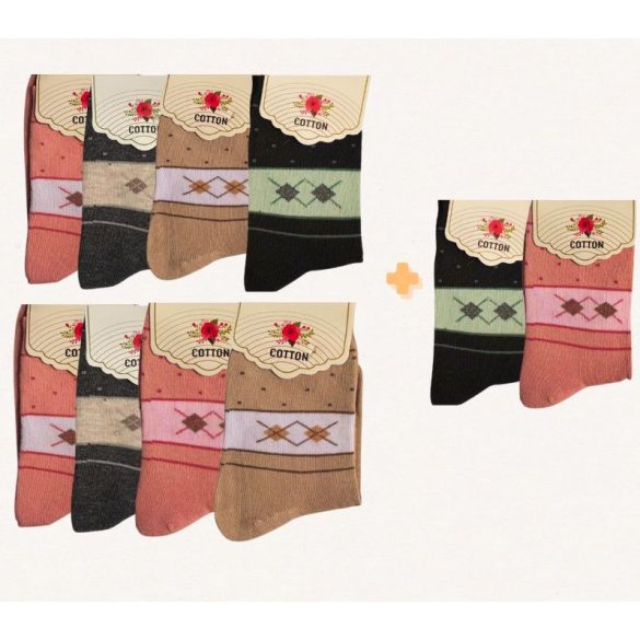 8+2 Dámska súprava bavlnených ponožiek 35 až 38 709916-8