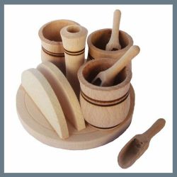 Drevený stojan na korenie + držiak na servítky 72026