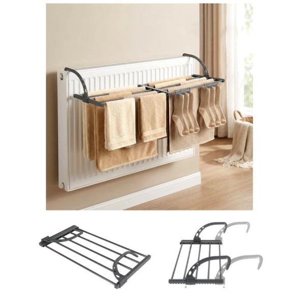 Sušička na bielizeň na radiátor s výsuvnou časťou 68,5–123 x 35 cm 779121