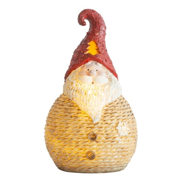 MagicHome guľatá socha Santa Clausa s LED osvetlením, polyresin (19,5 cm) 8090090