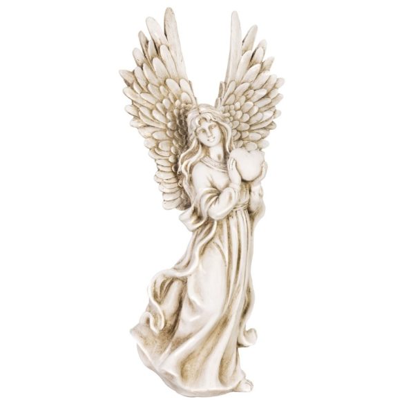 MagicHome anjelská pamiatková dekorácia so srdcom – 19,5 × 13 × 41 cm 8090180