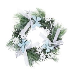   MagicHome prírodný vianočný veniec so stuhami a motýľmi (35 cm) 8090226