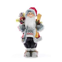 MagicHome Santa Claus s lyžami a stromčekom, 60 cm 8090562