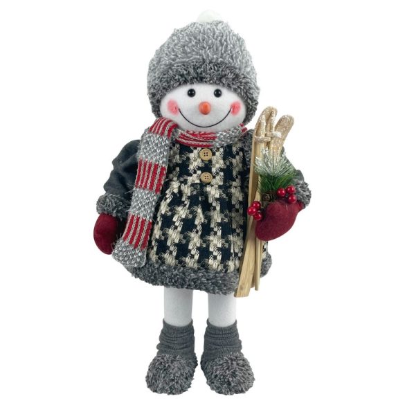 MagicHome vianočný snehuliak – dievča na lyžiach, 50 cm 8090572