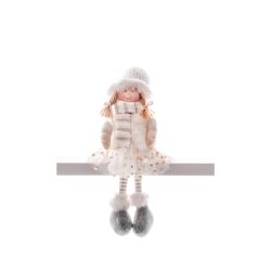   MagicHome Vianočná figúrka dievčatka v bodkovanej sukni (33 cm) 8090706