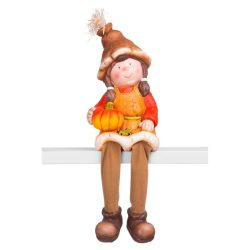   Keramická dekorácia do záhrady – dievčatko s tekvicou – 17 × 16,5 × 32 cm 8090874