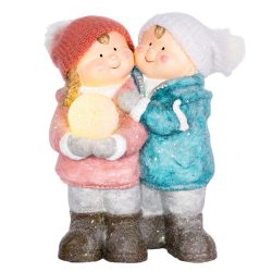   MagicHome svietiaca vianočná figúrka s chlapcom a dievčaťom, 40 cm 8090941