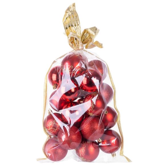 Sada vianočných ozdôb MagicHome, 20 ks, 6 cm, červená 8091047
