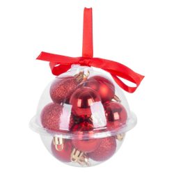   Sada vianočných ozdôb MagicHome, 12 ks, 3 cm, červená 8091063