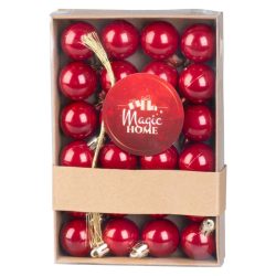   Sada vianočných ozdôb MagicHome, 24 ks, 3 cm, červená 8091076