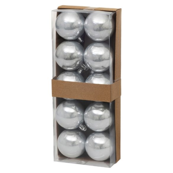 Sada vianočných guľôčok MagicHome, 10 ks, 5 cm, strieborná 8091077