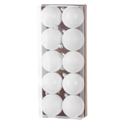   Sada vianočných guľôčok MagicHome, 10 ks, 6 cm, biela 8091078