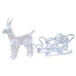   MagicHome LED vianočný sob s sánkami, 312 LED, studená biela, 59 × 132 × 30 cm 8091128