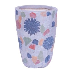   MagicHome mozaikový kvetináč, sivá keramika, 20,5 × 20,5 × 28 cm 8091270