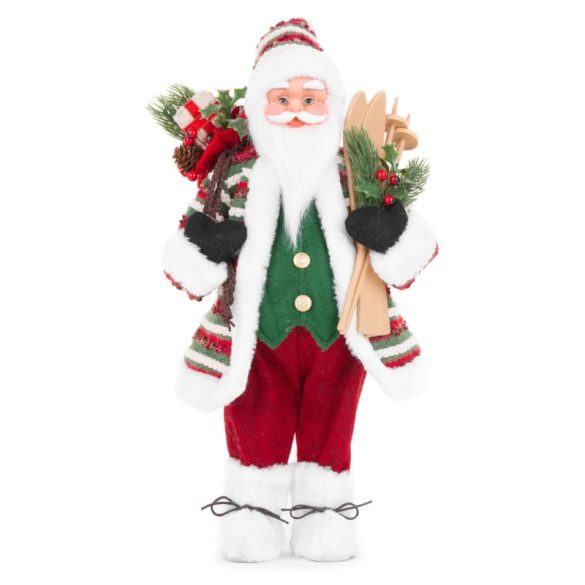 MagicHome Dekorácia s Mikulášom a lyžami, 46 cm 8091321