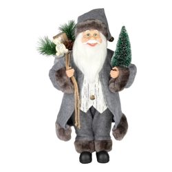   MagicHome Vianočný Santa s vianočným stromčekom a vrecúškom na darčeky, 16 × 26 × 45 cm 8091477