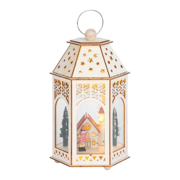 MagicHome drevená dedinka s lampášmi a LED osvetlením, 16,5 × 14 × 30 cm 8091485