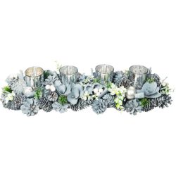   MagicHome Vianoce adventná ikebana so strieborným pohárikom, 16 × 50 × 9 cm 8091939