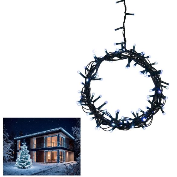 MagicHome Vianočný svetelný reťazec 500 LED studená biela 25 m 8091984