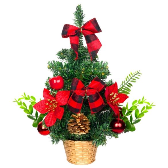 MagicHome zdobený vianočný stromček, červený, 30 cm 8092048