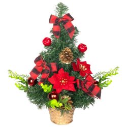  MagicHome zdobený stolový vianočný stromček, červený, 41 cm 8092049