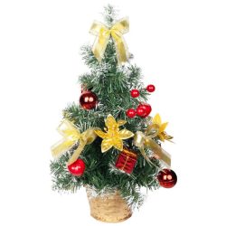   MagicHome zdobený stolový vianočný stromček, zlatý-červený, 40 cm 8092051