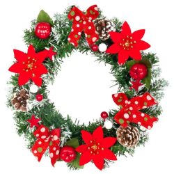 MagicHome Vianoce červený vianočný veniec, 25 cm 8092057