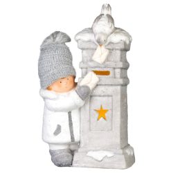   MagicHome vianočná LED dekorácia s chlapčenskou poštovou schránkou, 14,5 × 22,5 × 39 cm 8092107