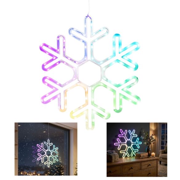 MagicHome Vianočná LED dekorácia v tvare snehovej vločky 90 LED 50 x 0,6 x 43 cm 8092331
