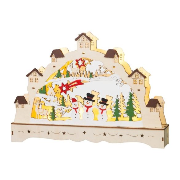 MagicHome Vianočná LED dekorácia v podobe dedinky, 9 LED, 33 × 5 × 23,5 cm 8092343