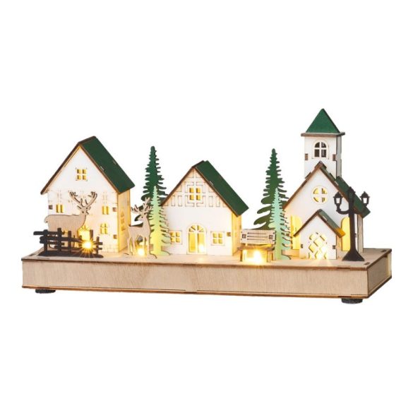 MagicHome Vianočná dekorácia s LED domčekmi, 5 LED, 29 × 10 × 15 cm 8092344